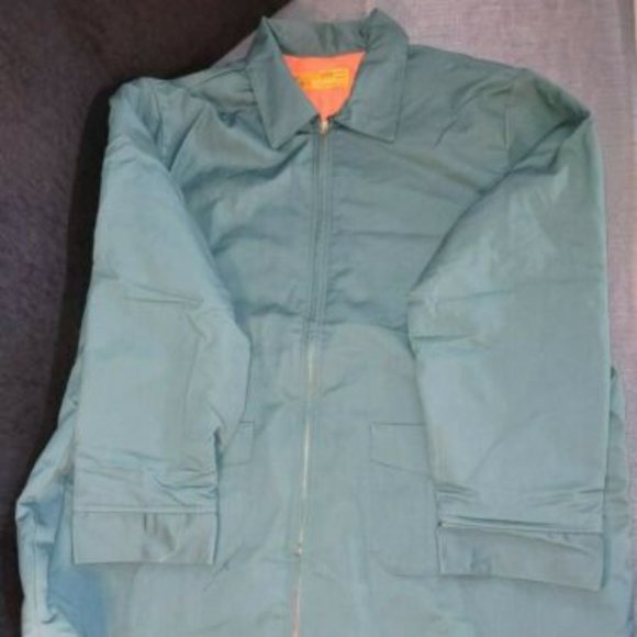 NWOT VTG SETLOWEAR HUNTER GREEN POLY/COTTON LINED sz3X-LARGE/LONG JACKET MG 388